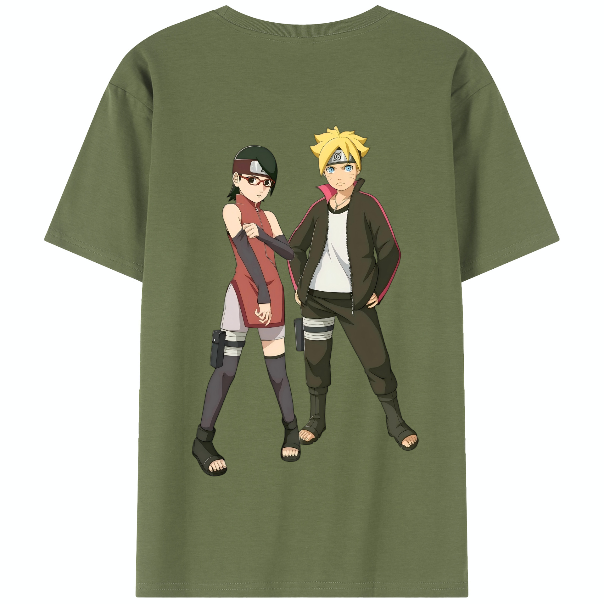 （画像用） NARUTO -ナルト- うずまき ボルト Uzumaki Boruto 綿100％半袖Tシャツ（背面プリント）